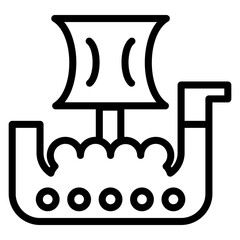 Vector Design Viking Ship Icon Style