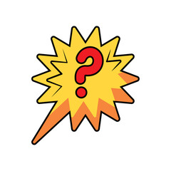 speech bubble with interrogation sign comic