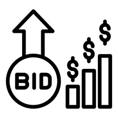 Vector Design Bid Increment Icon Style