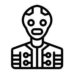 Vector Design Humanoid Robot Icon Style