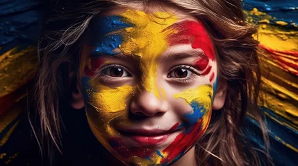 Foto op Canvas Colombian people with their flag © Deden