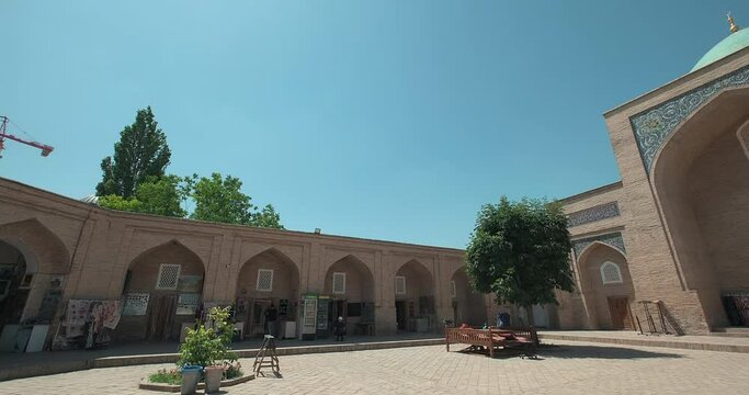 Courtyard of the architectural complex Khazrati Imam or Hazrati Imam, Hast Imam, Tashkent, Uzbekistan - June 26, 2023