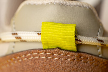 Close up shot of new sports shoe