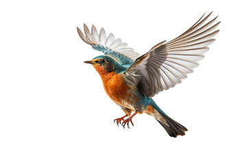 Obraz premium a beautiful bird flying full body on a white background studio shot isolated PNG