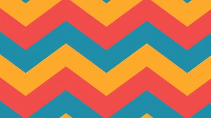 Bold and graphic chevron pattern in bright colors background.