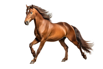 Obraz na płótnie Canvas a beautiful running horse full body on a white background studio shot