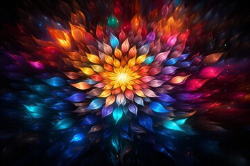 Kaleidoscope of colors painted with light, Generative AI
