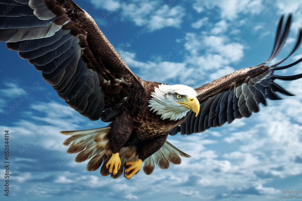 Aufkleber a majestic image of an eagle soaring through the sky, displaying its powerful wingspan and keen eyes