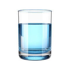 Glass of clear blue water isolated on transparent background,Transparency 