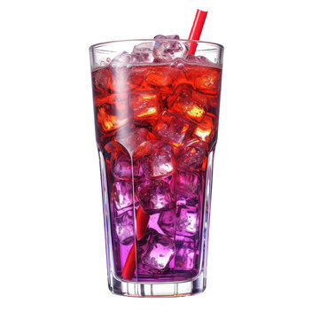 Glass of colorful red and purple isolated on transparent background,Transparency 