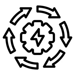 Recycle Energy Icon Style