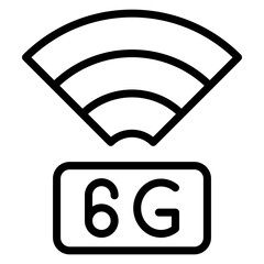 6G Network Icon Style
