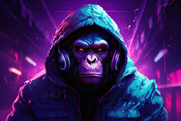 future gorilla with future background