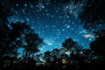 Fototapeta na wymiar Starry night sky with intricate light patterns, Generative AI