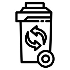 trash can, garbage can, rubbish bin icon