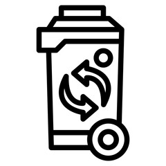 trash can, garbage can, rubbish bin icon