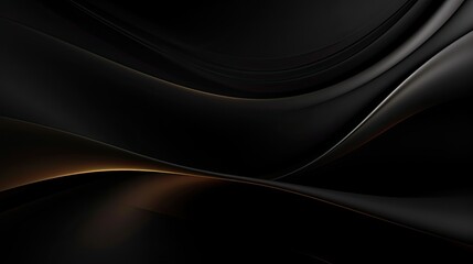 Luxurious Black Wave. Elegant and Artistic Abstract Background with Organic Smooth Lines and Dark