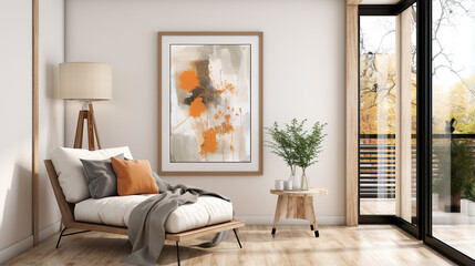 Stylish Room Interior Mockup, Modern Interior Design, 3D Render, 3D Illustration