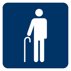 Vector graphic of sign indicating priority access for elderly people