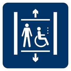 Vector graphic of sign indicating accessible elevator or lift  © Dimitrios