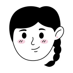Doodle Girl Face Illustration