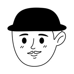 Obraz na płótnie Canvas Doodle Male Face Illustration