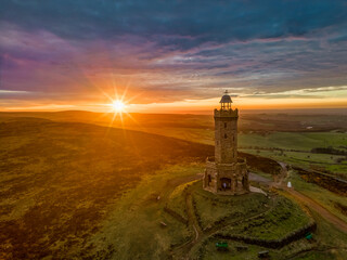 Sunset over Darwen Tower, Lancashire