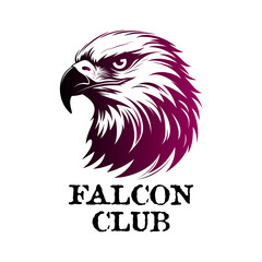 Vector eagle head illustration, colored black and purple gradations. pictogram style. This image can be used as a logo for communities such as motorbike clubs and others. EPS 10