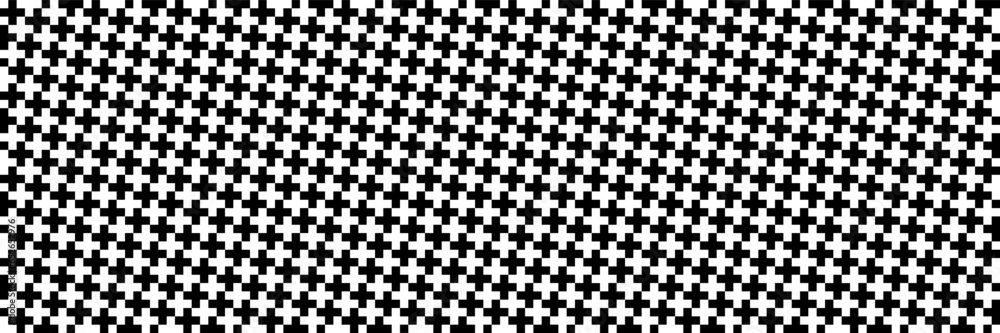 Poster horizontal black and white cross for pattern and background.
