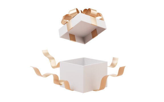 Opening gift box, festivals and celebrations, 3d rendering.