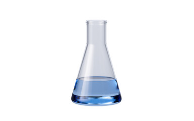 Chemical glassware conical flask, 3d rendering. - obrazy, fototapety, plakaty