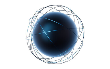 Digital technology sphere, 3d rendering. - obrazy, fototapety, plakaty