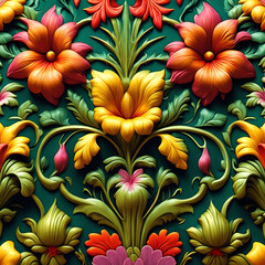 style exotic floral pattern wallpaper texture perfect composition beautiful detailed intricate ins Generative ai