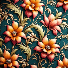 style exotic floral pattern wallpaper texture trending on artstation sharp focus studio photo in Generative ai