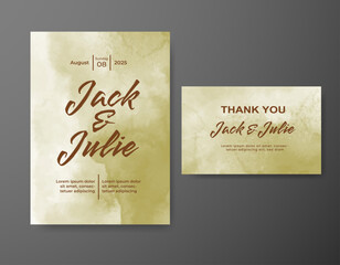 Wedding invitation with abstract watercolor background