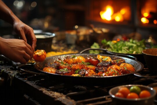  Traditional Egyptian dish being prepared, Generative AI