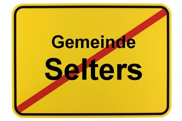Illustration eines Ortsschildes der Gemeinde Selters in Hessen