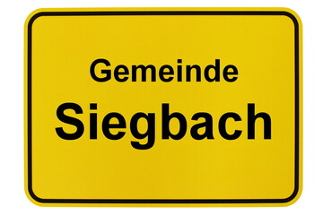 Illustration eines Ortsschildes der Gemeinde Siegbach in Hessen