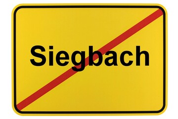 Illustration eines Ortsschildes der Gemeinde Siegbach in Hessen