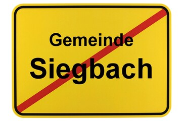 Illustration eines Ortsschildes der Gemeinde Siegbach in Hessen