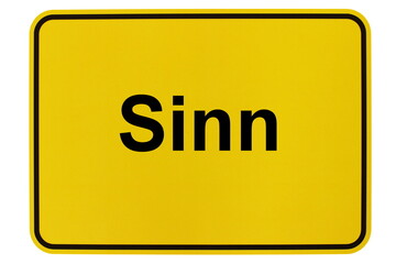 Illustration eines Ortsschildes der Gemeinde Sinn in Hessen