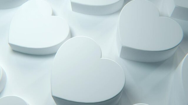 White Hearts Background in a Loop