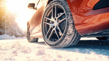 Winter tyres concept - obrazy, fototapety, plakaty