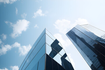 Modern office building reaching toward the sky