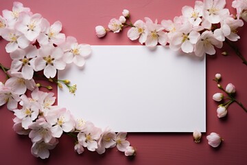 Fototapeta na wymiar Sakura Flower Greeting Card. Blossom of Friendship