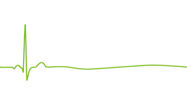 ECG in asystole, 3D illustration