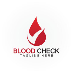 Blood drop check logo icon vector design template