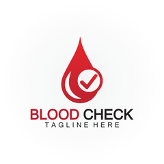 Blood drop check logo icon vector design template