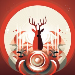 Fototapeta premium Christmas Themed Character Graphics Element