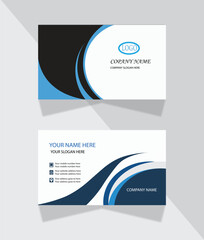 Double-sided creative business card template Creative and modern business card template .Clean professional business card template, visiting card.black and sky blue color .